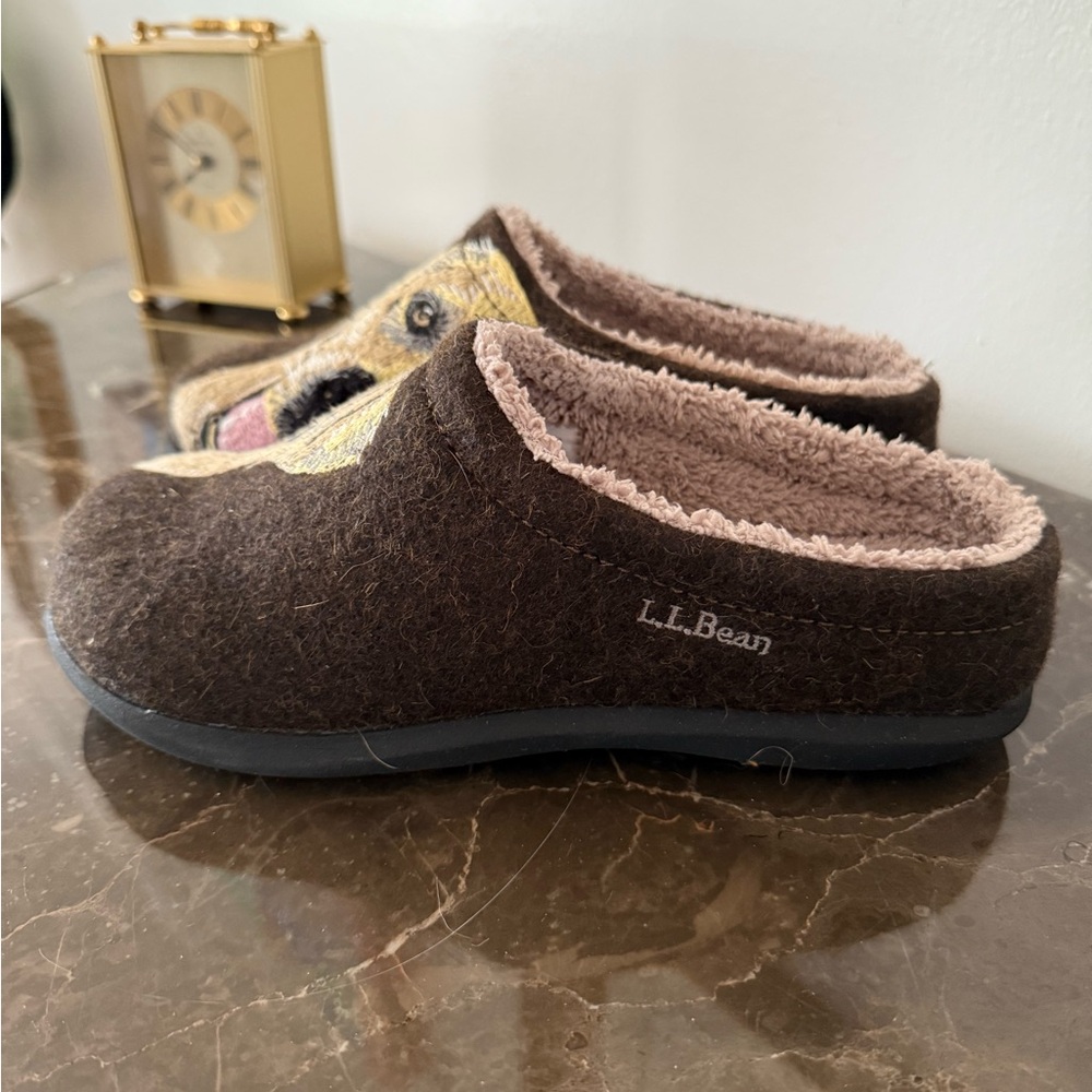 L.L. Bean Dark Brown Wool Slippers